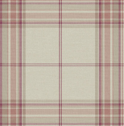 A-Street Prints Haberdashery Westley Plaid Wallpaper - Magenta