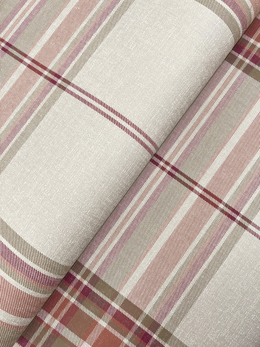 A-Street Prints Haberdashery Westley Plaid Wallpaper - Magenta