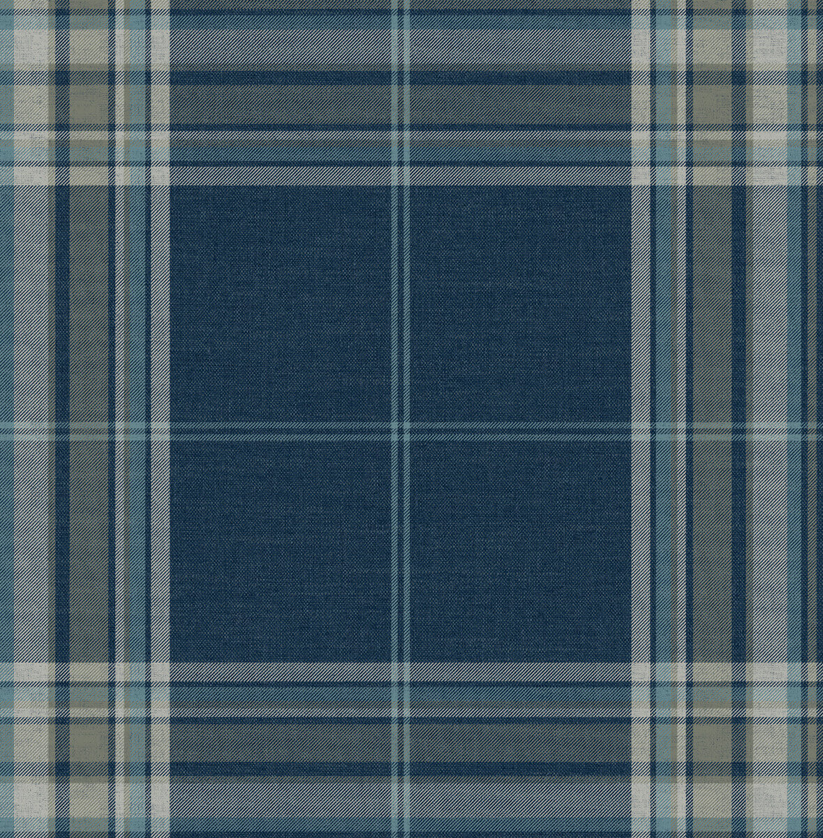 A-Street Prints Haberdashery Westley Plaid Wallpaper - Navy