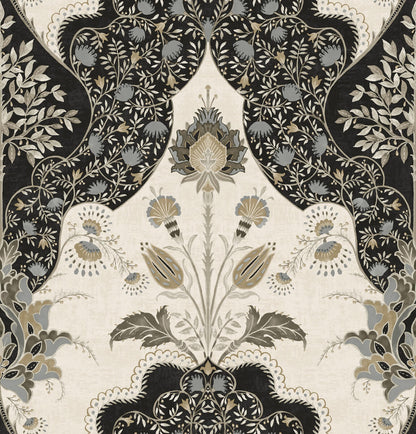 A-Street Prints Haberdashery Auden Grandeur Wallpaper - Black