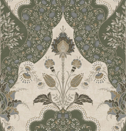 A-Street Prints Haberdashery Auden Grandeur Wallpaper - Green