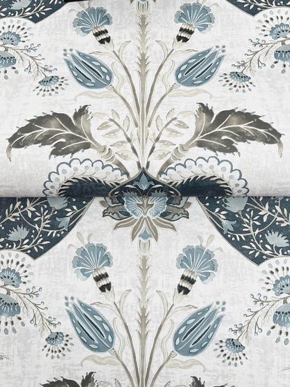 A-Street Prints Haberdashery Auden Grandeur Wallpaper - Dark Blue