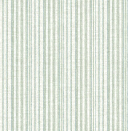 A-Street Prints Haberdashery Ayanna Striped Wallpaper - Light Green