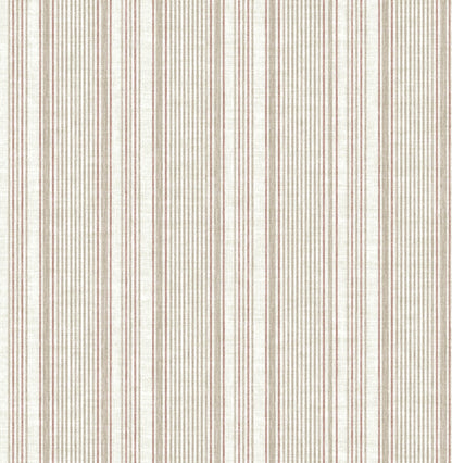 A-Street Prints Haberdashery Ayanna Striped Wallpaper - Rust