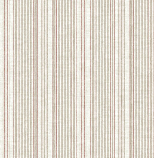 A-Street Prints Haberdashery Ayanna Striped Wallpaper - Rust