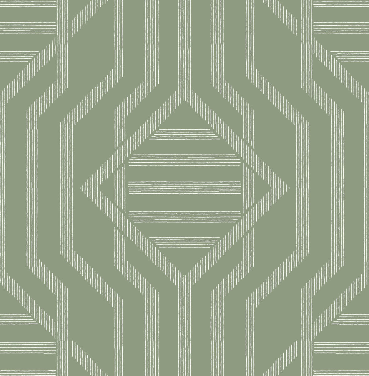 A-Street Prints Haberdashery Essex Geometric Wallpaper - Green