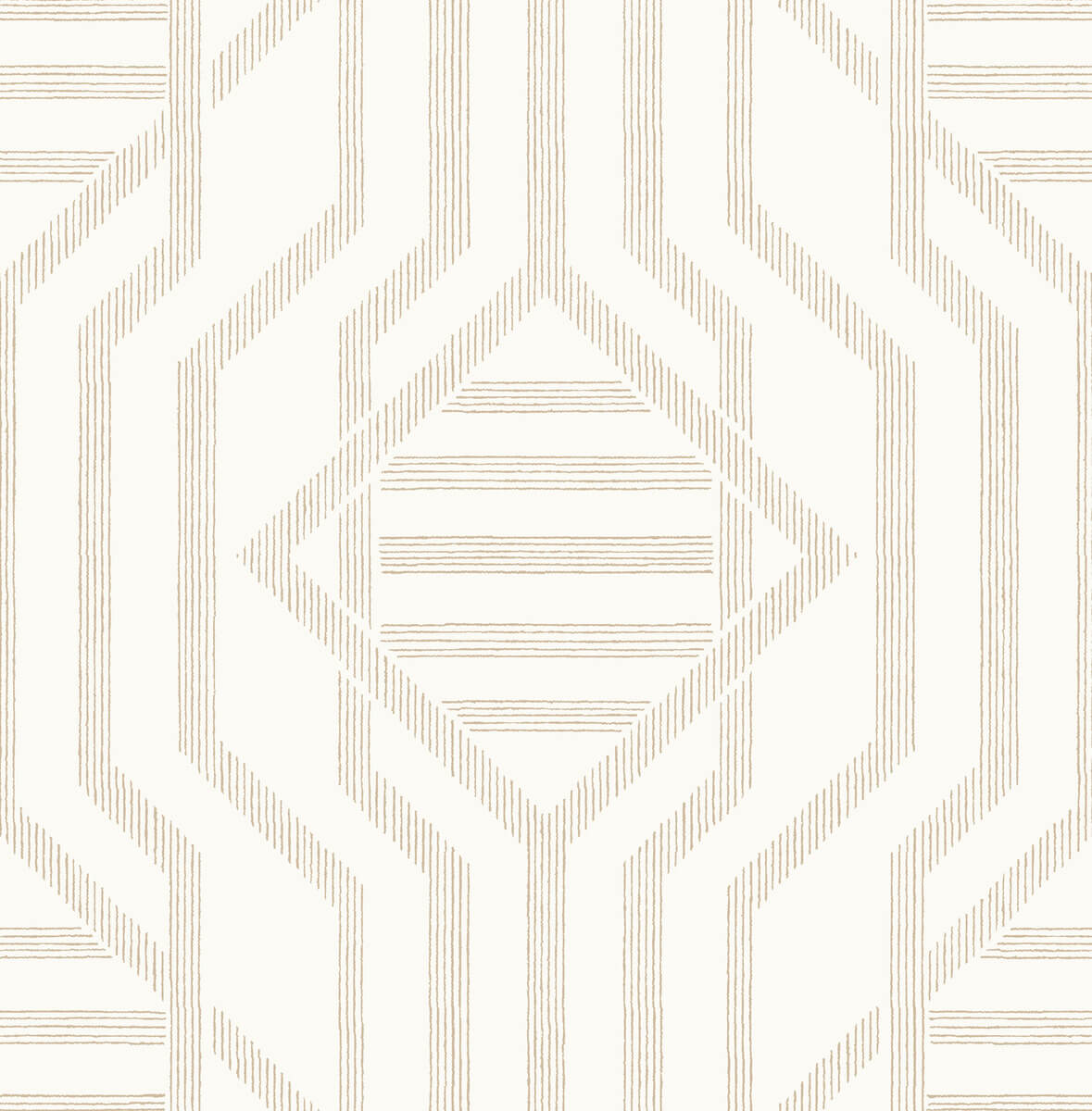 A-Street Prints Haberdashery Essex Geometric Wallpaper - Wheat