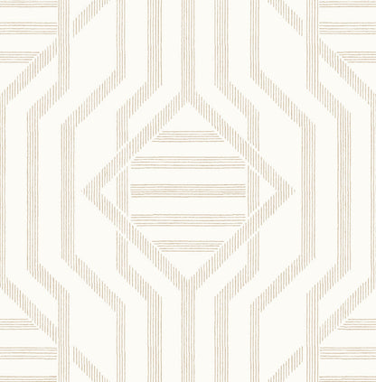 A-Street Prints Haberdashery Essex Geometric Wallpaper - Wheat