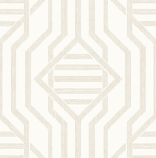 A-Street Prints Haberdashery Essex Geometric Wallpaper - Wheat