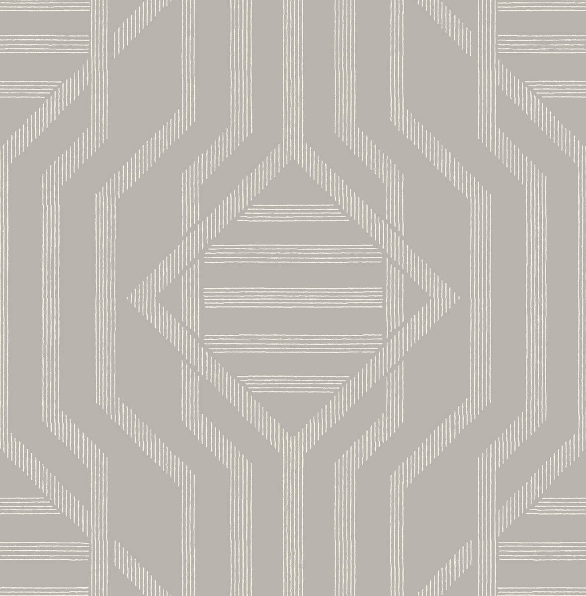 A-Street Prints Haberdashery Essex Geometric Wallpaper - Light Grey