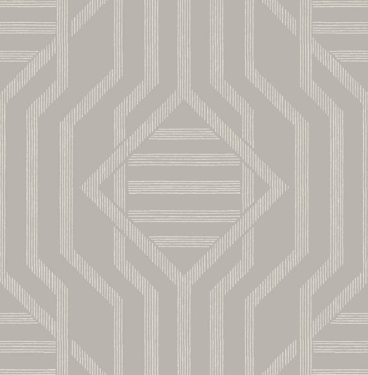 A-Street Prints Haberdashery Essex Geometric Wallpaper - Light Grey