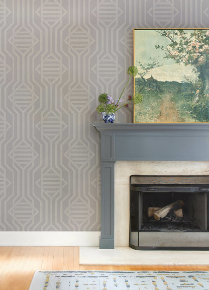 A-Street Prints Haberdashery Essex Geometric Wallpaper - Light Grey