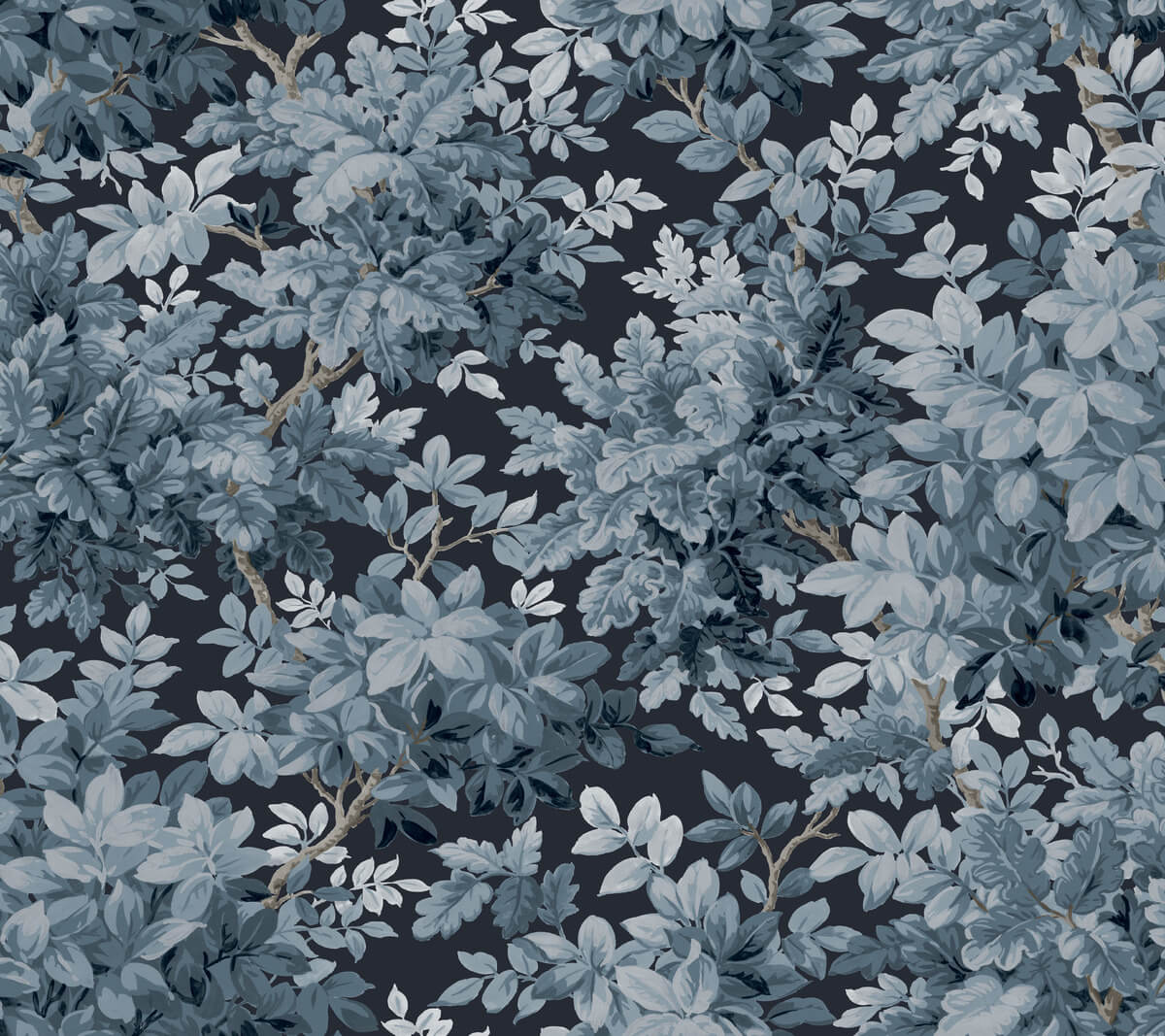 A-Street Prints Haberdashery Greenwood Wallpaper - Dark Blue