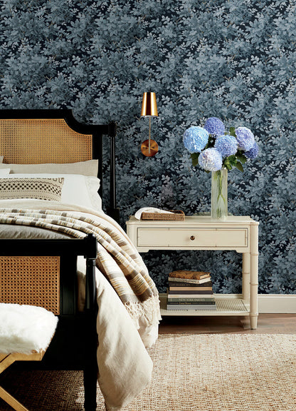 A-Street Prints Haberdashery Greenwood Wallpaper - Dark Blue