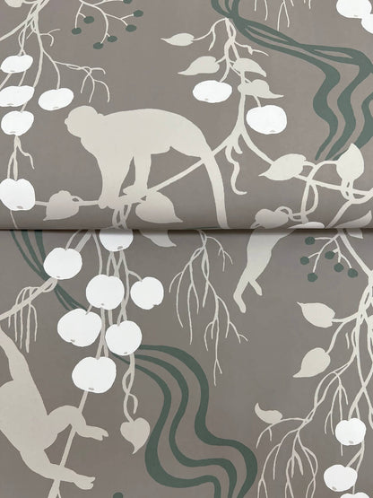 A-Street Prints Haberdashery Linden Jungle Wallpaper - Stone