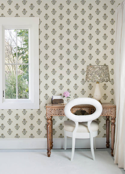 Chesapeake Printworks Hollyhock Wallpaper - Honey