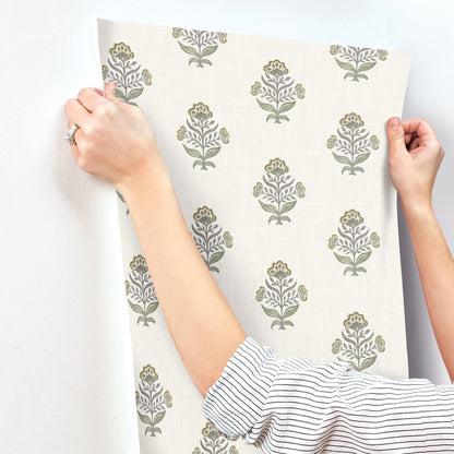 Chesapeake Printworks Hollyhock Wallpaper - Honey