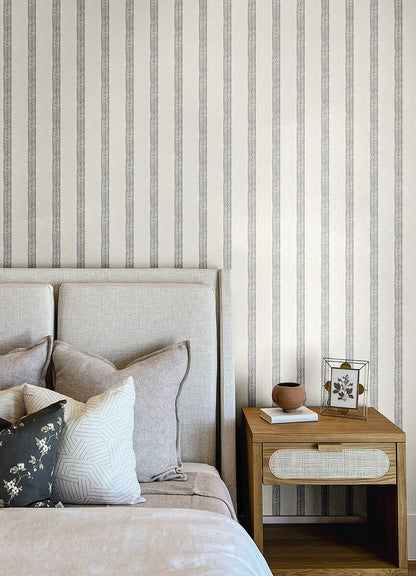 Chesapeake Printworks Mandevilla Stripe Wallpaper - Black