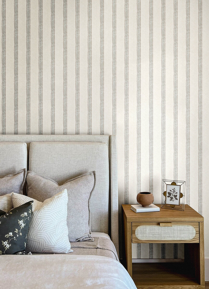 Chesapeake Printworks Mandevilla Stripe Wallpaper - Aqua