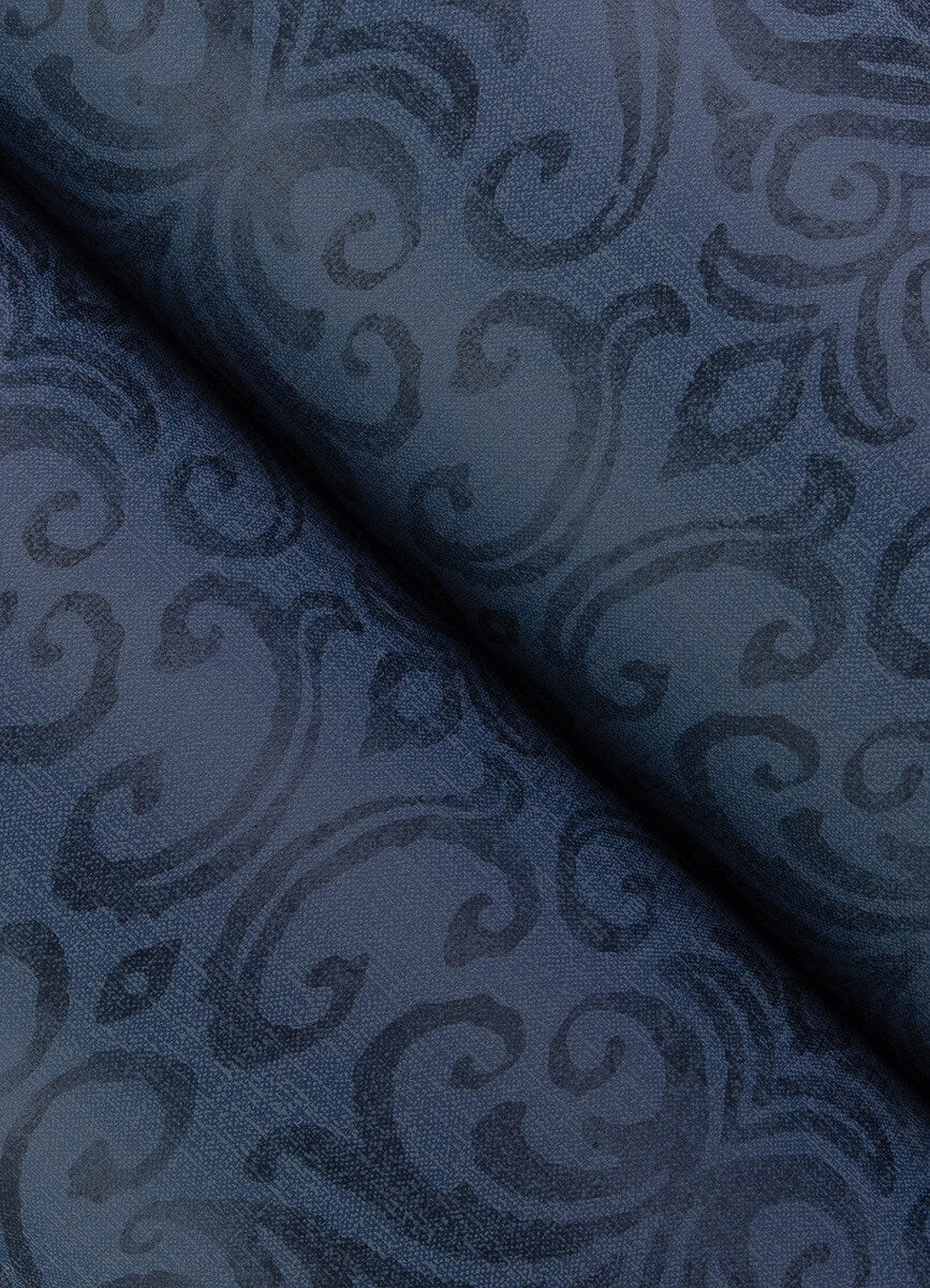Chesapeake Printworks Adavu Damask Wallpaper - Blue