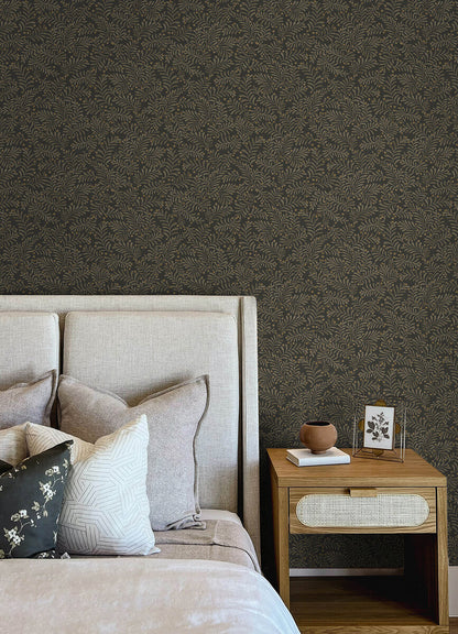 Chesapeake Printworks Chrysantha Berry Branches Wallpaper - Black