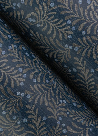 Chesapeake Printworks Chrysantha Berry Branches Wallpaper - Navy