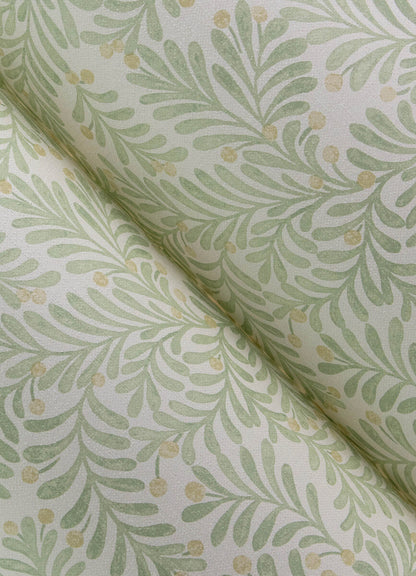 Chesapeake Printworks Chrysantha Berry Branches Wallpaper - Sage