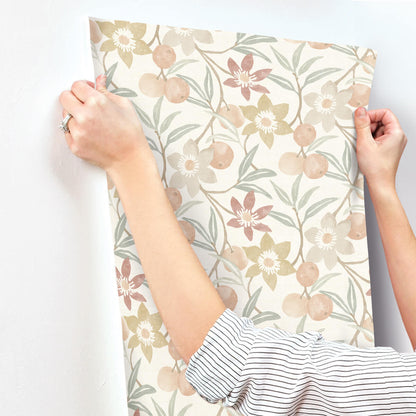 Chesapeake Printworks Passiflora Fruit & Floral Wallpaper - Peach