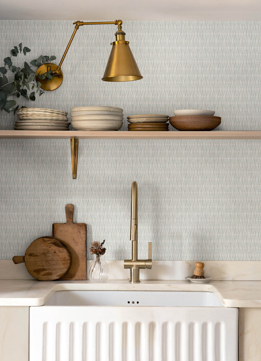 Chesapeake Printworks Nabi Geometric Wallpaper - Aqua