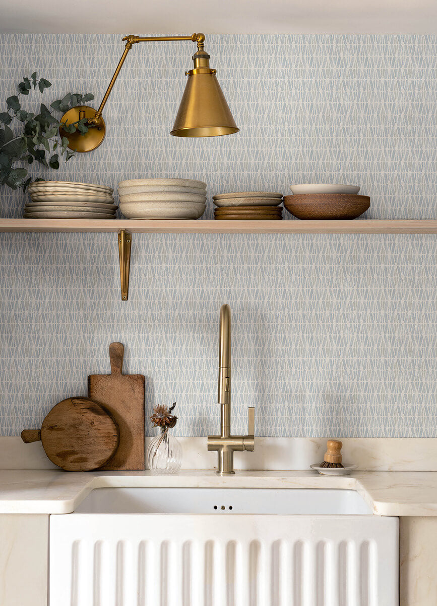 Chesapeake Printworks Nabi Geometric Wallpaper - Light Blue