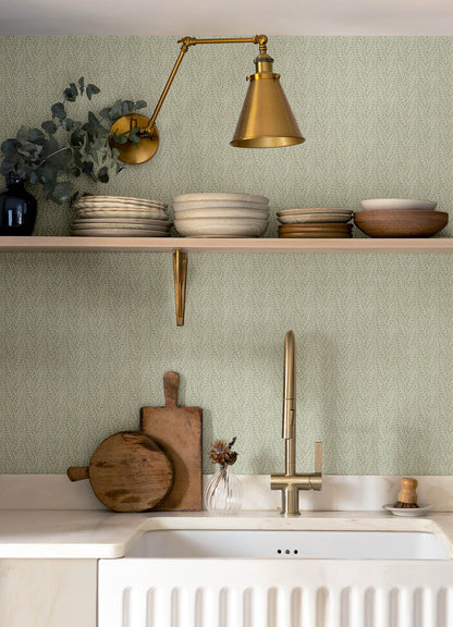 Chesapeake Printworks Coleus Leaves Wallpaper - Sage