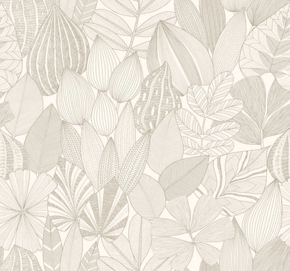 Drew & Jonathan Home Mathias Botanical Wallpaper - Taupe