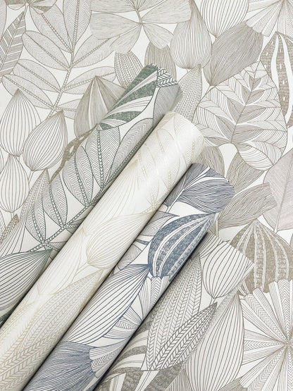 Drew & Jonathan Home Mathias Botanical Wallpaper - Taupe