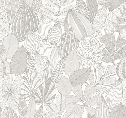 Drew & Jonathan Home Mathias Botanical Wallpaper - Grey