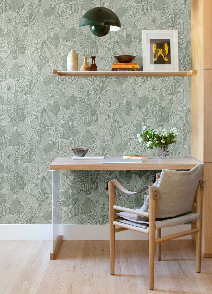 Drew & Jonathan Home Mathias Botanical Wallpaper - Green