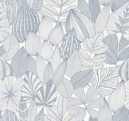 Drew & Jonathan Home Mathias Botanical Wallpaper - Blue