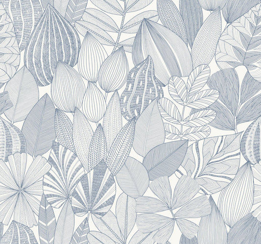 Drew & Jonathan Home Mathias Botanical Wallpaper - Blue