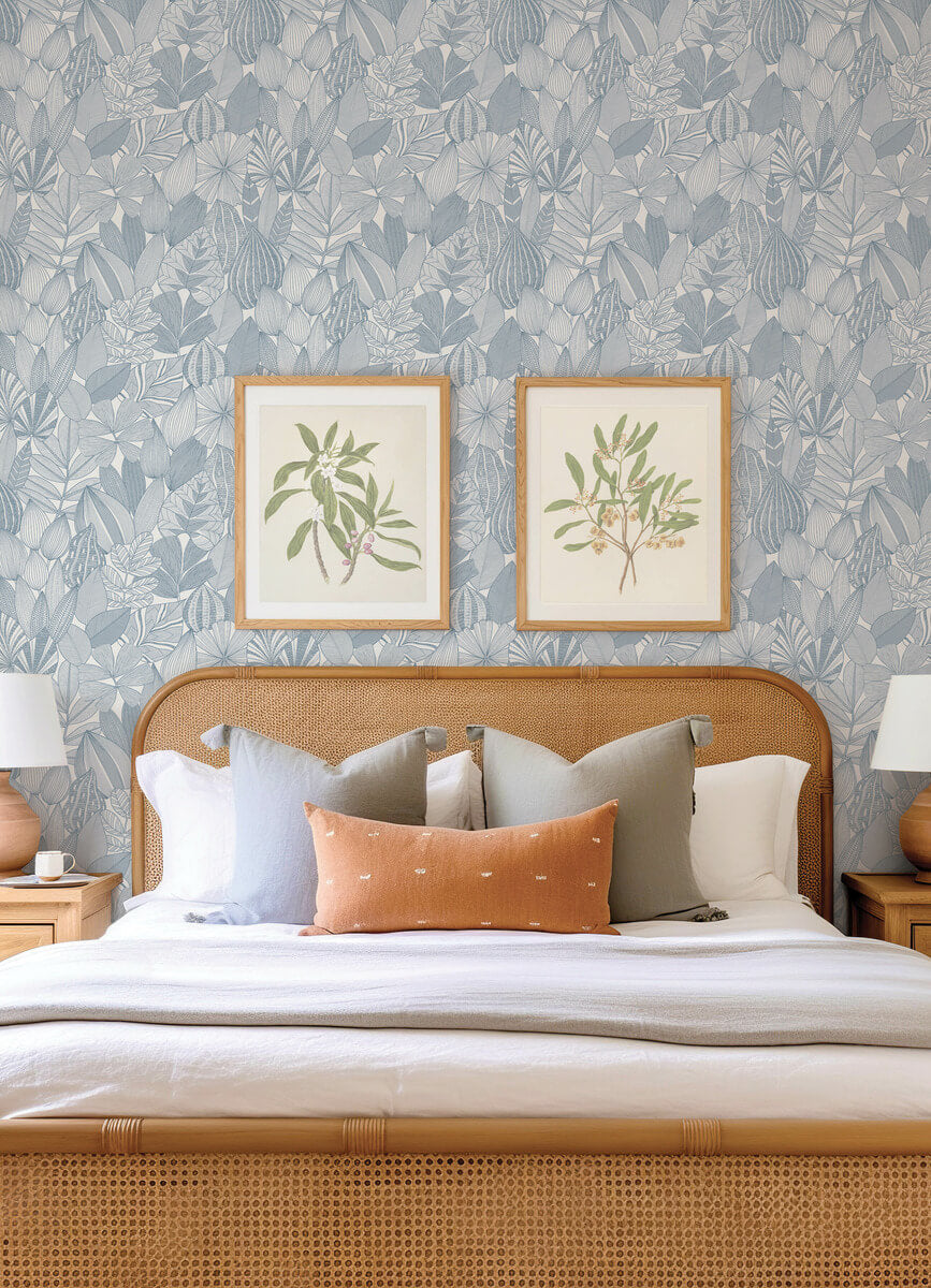 Drew & Jonathan Home Mathias Botanical Wallpaper - Blue