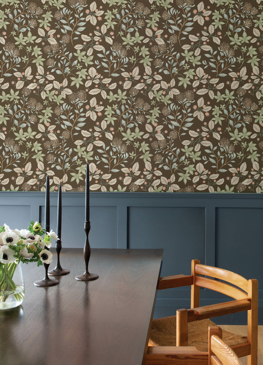 Drew & Jonathan Home Mildred Wallpaper - Espresso