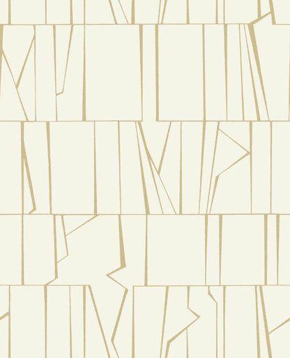 Drew & Jonathan Home Huntington Wallpaper - White & Gold