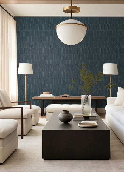 Drew & Jonathan Home Huntington Wallpaper - Indigo