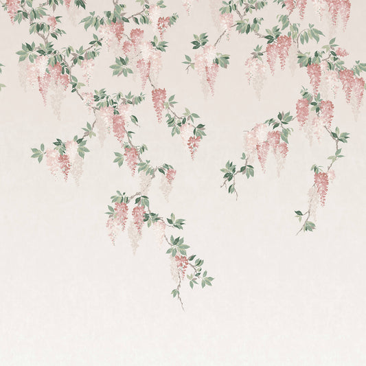 Westbury Forest Wisteria Wallpaper Mural - Blush