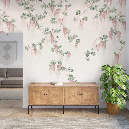 Westbury Forest Wisteria Wallpaper Mural - Blush