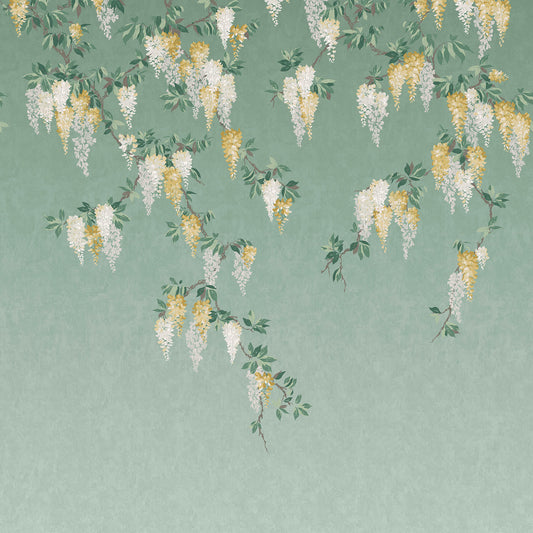 Westbury Forest Wisteria Wallpaper Mural - Green