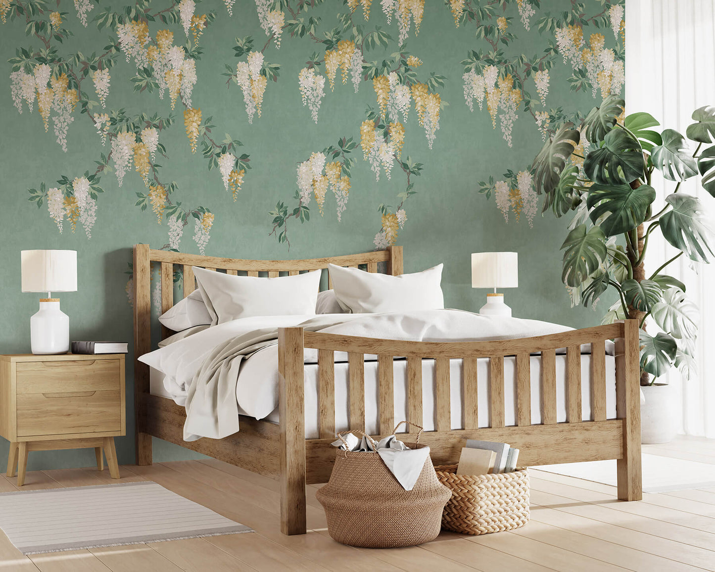 Advantage Westbury Forest Wisteria Wallpaper Mural - Green