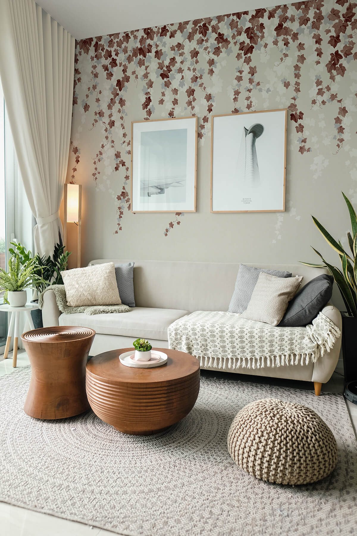 Advantage Westbury Forest Trailing Ivy Wallpaper Mural - Brown