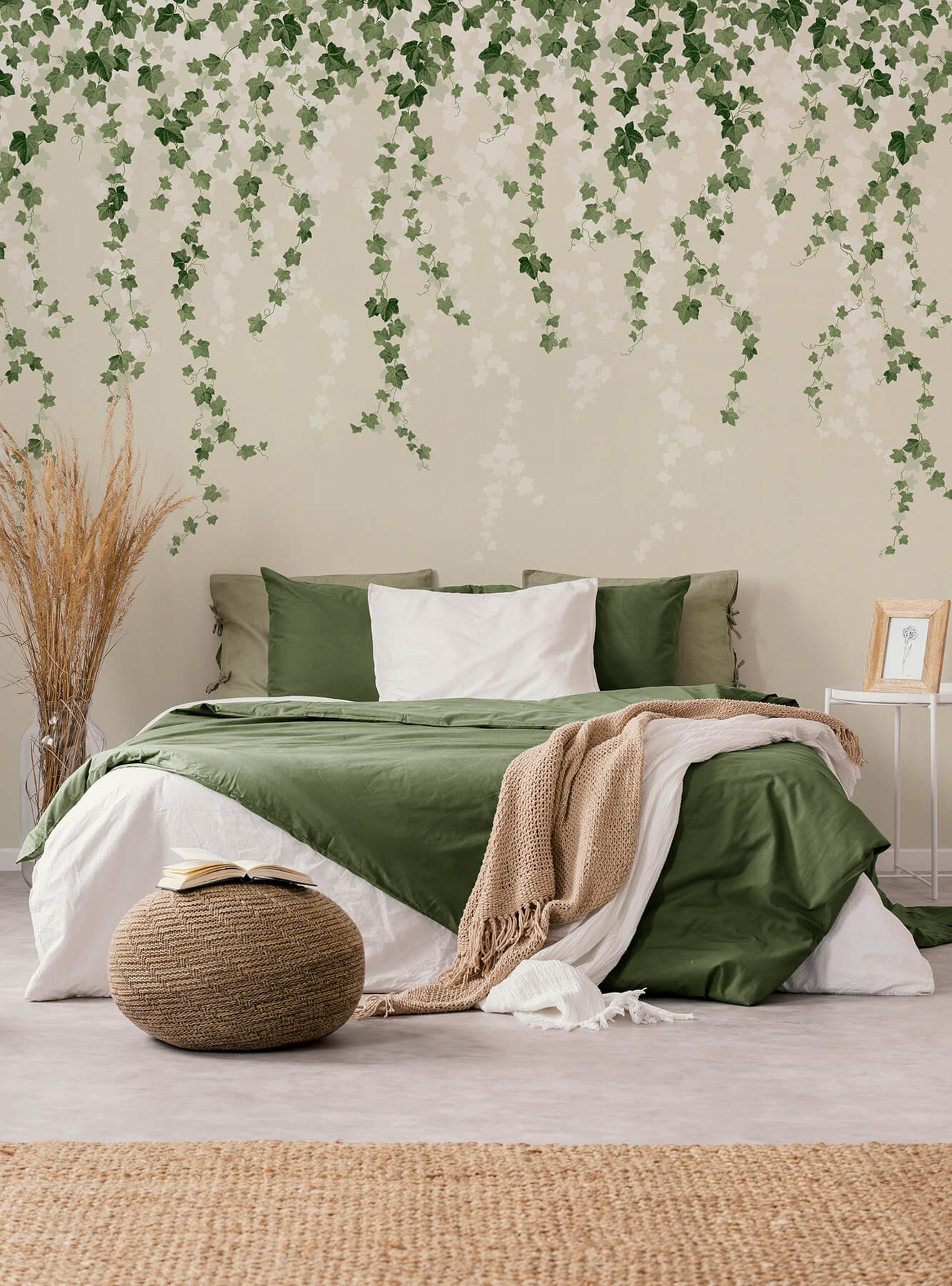 Westbury Forest Trailing Ivy Wallpaper Mural - Green