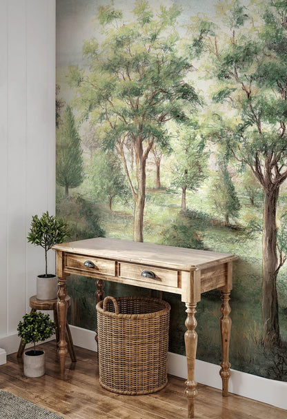 Advantage Westbury Forest Orchard Wallpaper Mural - Green