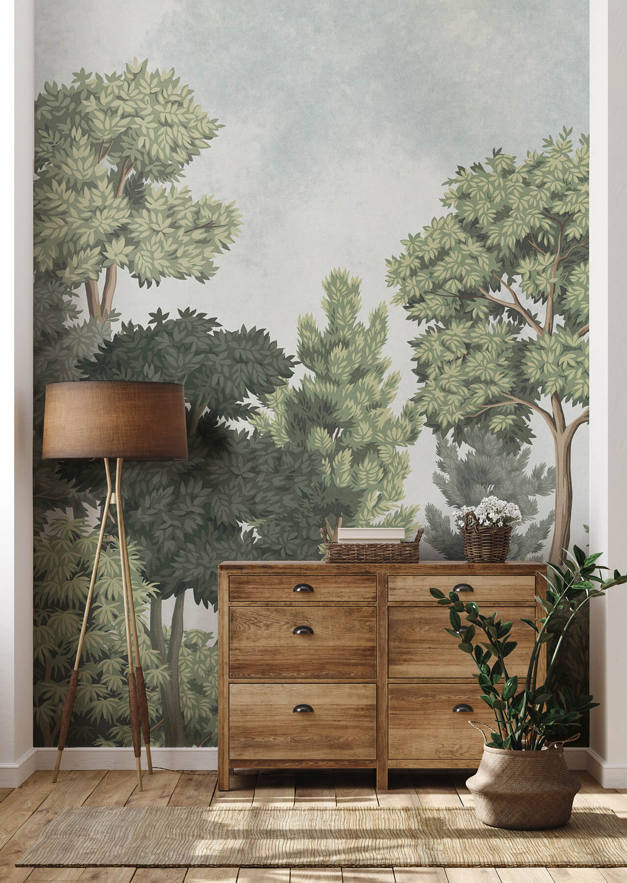 Westbury Forest Delamere Wallpaper Mural - Green