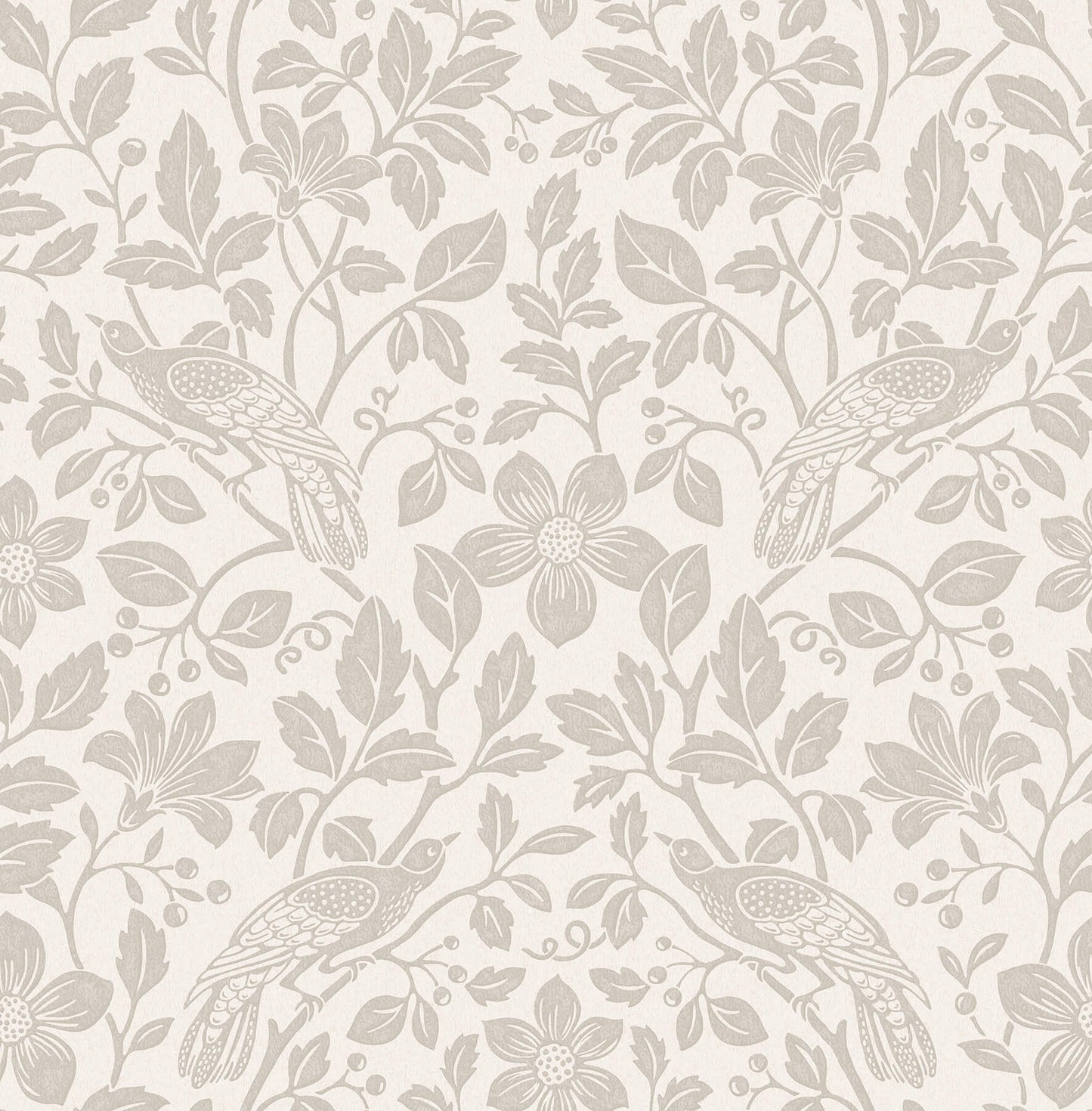 Westbury Forest Marlow Bird Vine Wallpaper - Bone